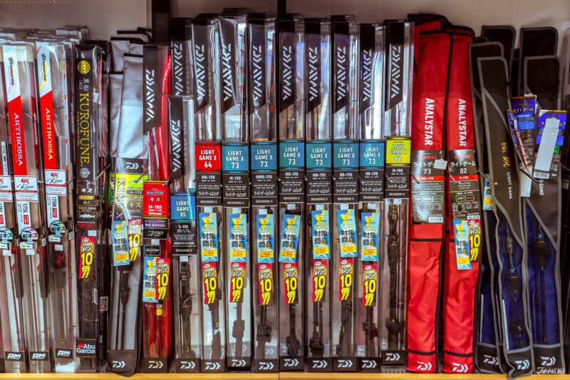 EVERGREEN 등 인기 브랜드의 낚싯대